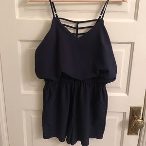 Navy Spaghetti Strap  Summer Romper